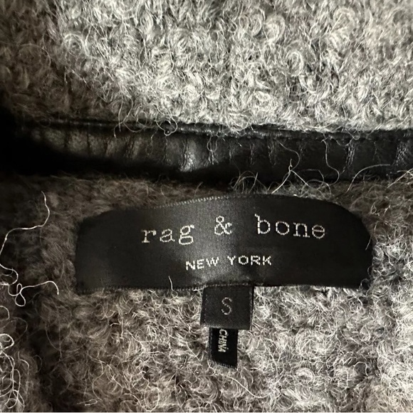 Rag & Bone BOUCLE Alpaca/Wool/Leather Trim Moto Jacket, Size Small, Awesome, A++ - Picture 6 of 8